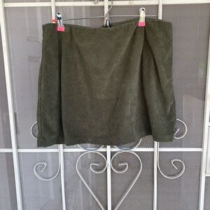 HALARA Olive Corduroy Mini Skirt